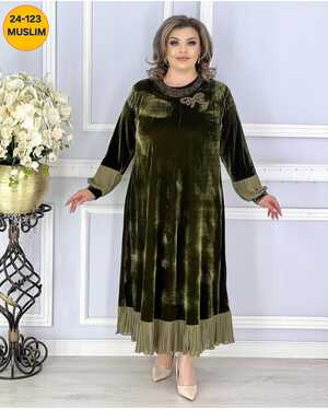 Женское Платье Ткань велюр Без выбора цвета