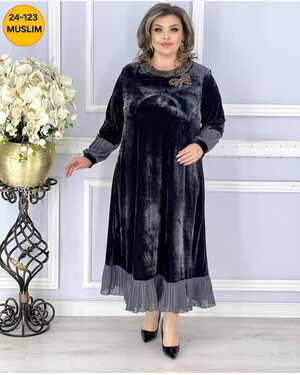 Женское Платье Ткань велюр Без выбора цвета