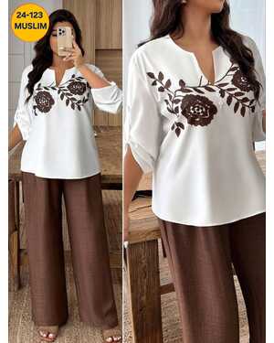 Женский костюм ткань лен полиэстер в размер