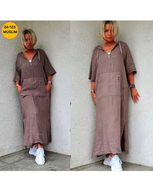 Женское платье ткань лен полиэстер в размер