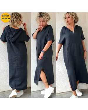 Женское платье ткань лен полиэстер в размер