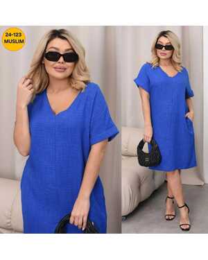 Женское платье ткань лен полиэстер