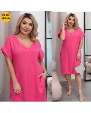 Женское платье ткань лен полиэстер