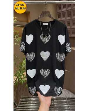 Женская футболка Материал Х/б фабричное Со стразы Размеры: 56/66 оверсайз