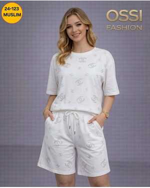 Женский Комплект: двойка (футболка + шорты) Размер: оверсайз (46–54) Ткань: варёнка, фабричный Китай