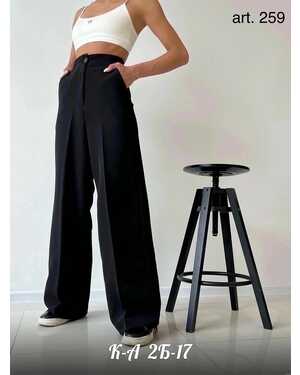 Женские Брюки Палаццо на Молнии Плотная Брючная Ткань