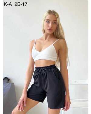 Женские шорты на резинке ткань хлопок