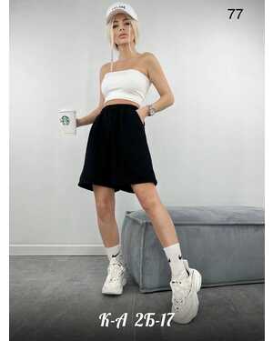 Женские шорты на резинке ткань хлопок