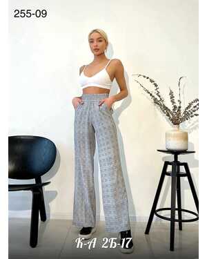 Женские ЛЕТНИЕ БРЮКИ ПАЛАЦЦО В КЛЕТКУ ТКАНЬ: НИАГРА