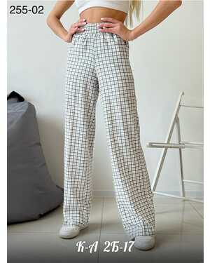Женские ЛЕТНИЕ БРЮКИ ПАЛАЦЦО В КЛЕТКУ ТКАНЬ: НИАГРА