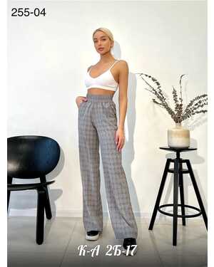 Женские ЛЕТНИЕ БРЮКИ ПАЛАЦЦО В КЛЕТКУ ТКАНЬ: НИАГРА