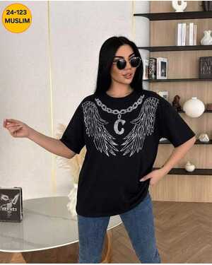 Женская футболка со стразами Ткань: Хлопок Фабричный Китай. Размер Единый 48-54