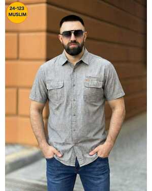 мужские рубашки Фабричный качество Ткань джинса ( состав хлопок)