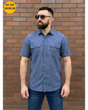 мужские рубашки Фабричный качество Ткань джинса ( состав хлопок)