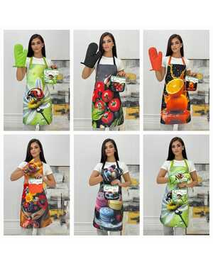 Набор фартук прихватка и варежка