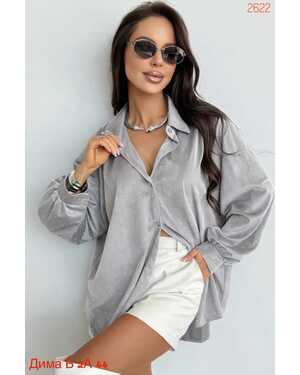 Женская Рубашка нарядная оверсайз со стразами ткань шелк размер единый: (42/52)