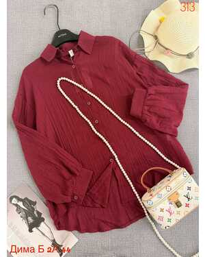 Женская Рубашка оверсайз Ткань: 95% хлопок + 5% полиэстер размер единый: (42/50)