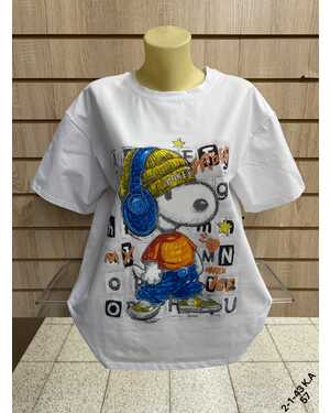 Женская футболка ткань хлопок размер единый 52-56