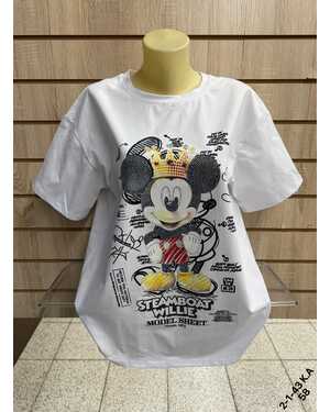 Женская футболка ткань хлопок размер единый 52-56