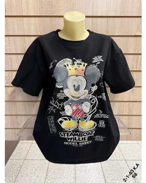 Женская футболка ткань хлопок размер единый 52-56