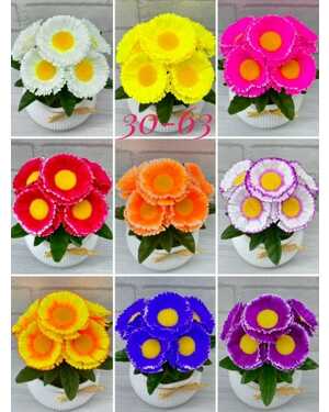 Искусственные цветы упаковка 50 шт Размер 1 букет: 5 голов, 20 см