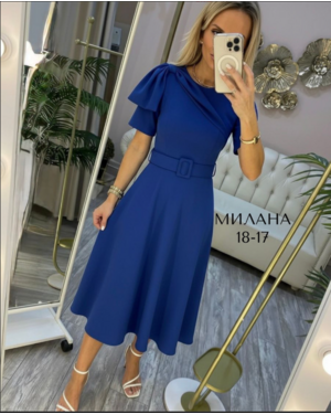 Женское платье Ткань: Барби (ремень в комплекте)