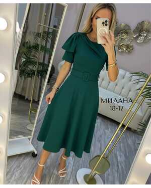 Женское платье Ткань: Барби (ремень в комплекте)