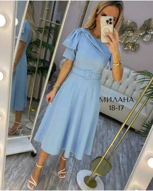 Женское платье Ткань: Барби (ремень в комплекте)