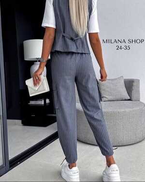 Женский костюм двойка Ткань: Плотный Х/Б (жилетка с подкладкой)