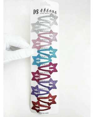 Заколки для волос звездочки 12 штук