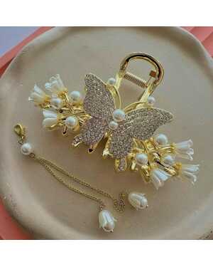 Модный изящный металлический краб для волос