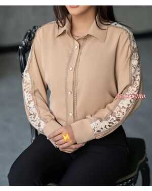 Женская Рубашка Блузка Ткань лайт