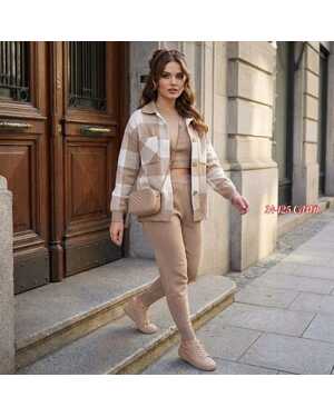 Женский костюм Брюки + кардиган (двойка) Ткань кард драп Ткань брюки флис в размер