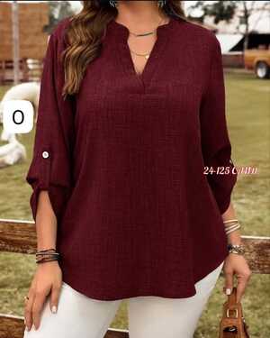 Женская блузка ткань лен полиэстер