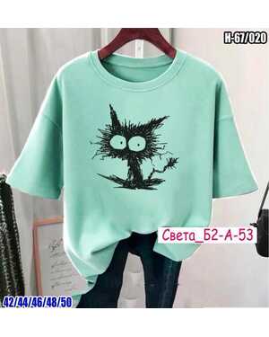 ЖЕНСКАЯ ФУТБОЛКА ТКАНЬ ХЛОПОК