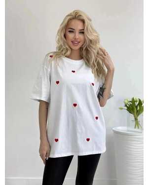 ЖЕНСКАЯ ФУТБОЛКА ТКАНЬ ХЛОПОК РАЗМЕР ЕДИНЫЙ 44-52