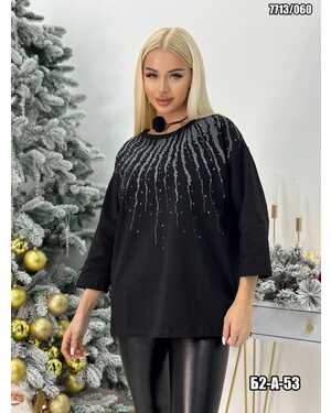 ЖЕНСКАЯ КОФТА СО СТРАЗАМИ РУКАВ 3/4