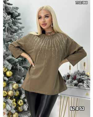 ЖЕНСКАЯ КОФТА СО СТРАЗАМИ РУКАВ 3/4