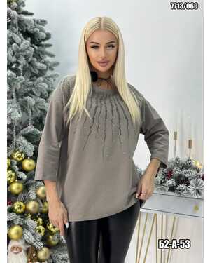 ЖЕНСКАЯ КОФТА СО СТРАЗАМИ РУКАВ 3/4