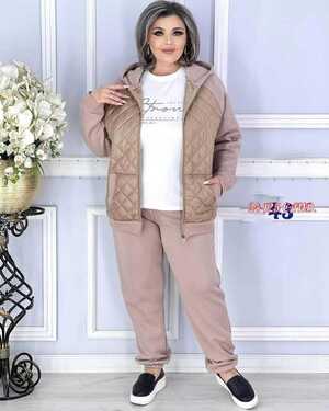 ЖЕНСКИЙ КОСТЮМ ДВОЙКА ТКАНЬ:ФЛИС С СИНТЕПОН В РАЗМЕР