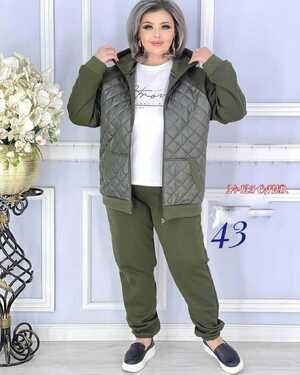 ЖЕНСКИЙ КОСТЮМ ДВОЙКА ТКАНЬ:ФЛИС С СИНТЕПОН В РАЗМЕР