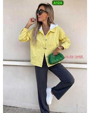 ЖЕНСКАЯ Джинсовая куртка с Капюшоном отстёгивается Китай (S-46) (M-48) (L-50) (XL-52) (2XL-54)