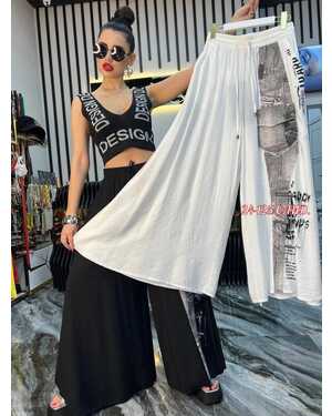 ЖЕНСКИЕ БРЮКИ Клёш Ткань Сингапур+Сублимация Длина 105см