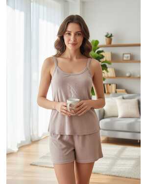 ЖЕНСКИЕ ПИЖАМА + ШОРТЫ Материал Турецкая Ribana 90%хлопок 10% лайкер