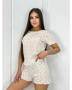 ЖЕНСКИЕ ПИЖАМА + ШОРТЫ Материал 100% хлопок рибана