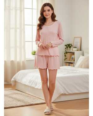 ЖЕНСКИЕ ПИЖАМА + ШОРТЫ Материал Турецкая Ribana 90%хлопок 10% лайкер