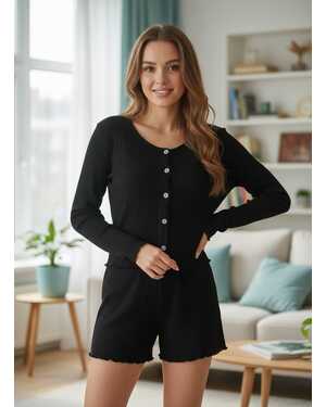 ЖЕНСКИЕ ПИЖАМА + ШОРТЫ Материал Турецкая Ribana 90%хлопок 10% лайкер