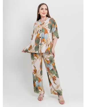 ЖЕНСКИЙ КОСТЮМ ДЛЯ ДОМА ТКАНЬ ШТАПЕЛЬ XXL50-52 XXXL54-56 4XL56-58 5XL58-60