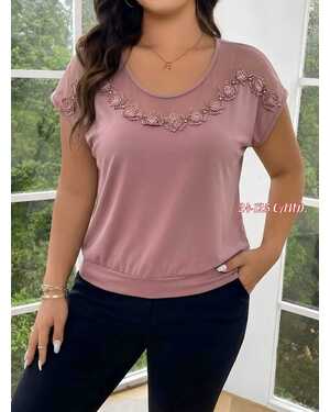 Женская Блузка Ткань масло+сетка с жемчугом