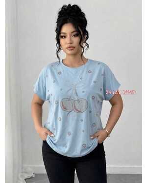 Женская Футболка с стразами Фабричный Китай Размер 46/54 единый